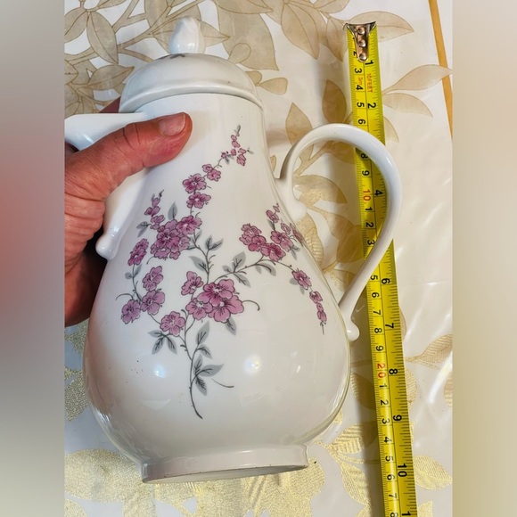 VTG SET OF 3 KAHLA PORCELAIN COFFEE TEAPOT WHITE  FLOWERS PATTERN GERMANY GDR - Picture 3 of 11